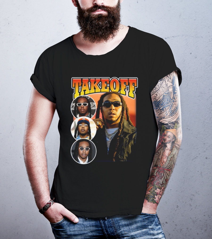 Takeoff Migos Rapper Tribute Collage T-Shirt
