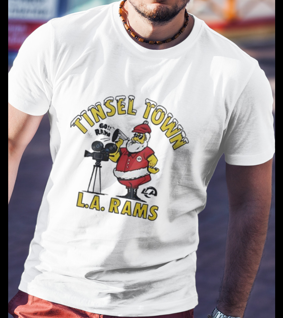 Tinsel Town L.A. Rams Santa Christmas T-Shirt