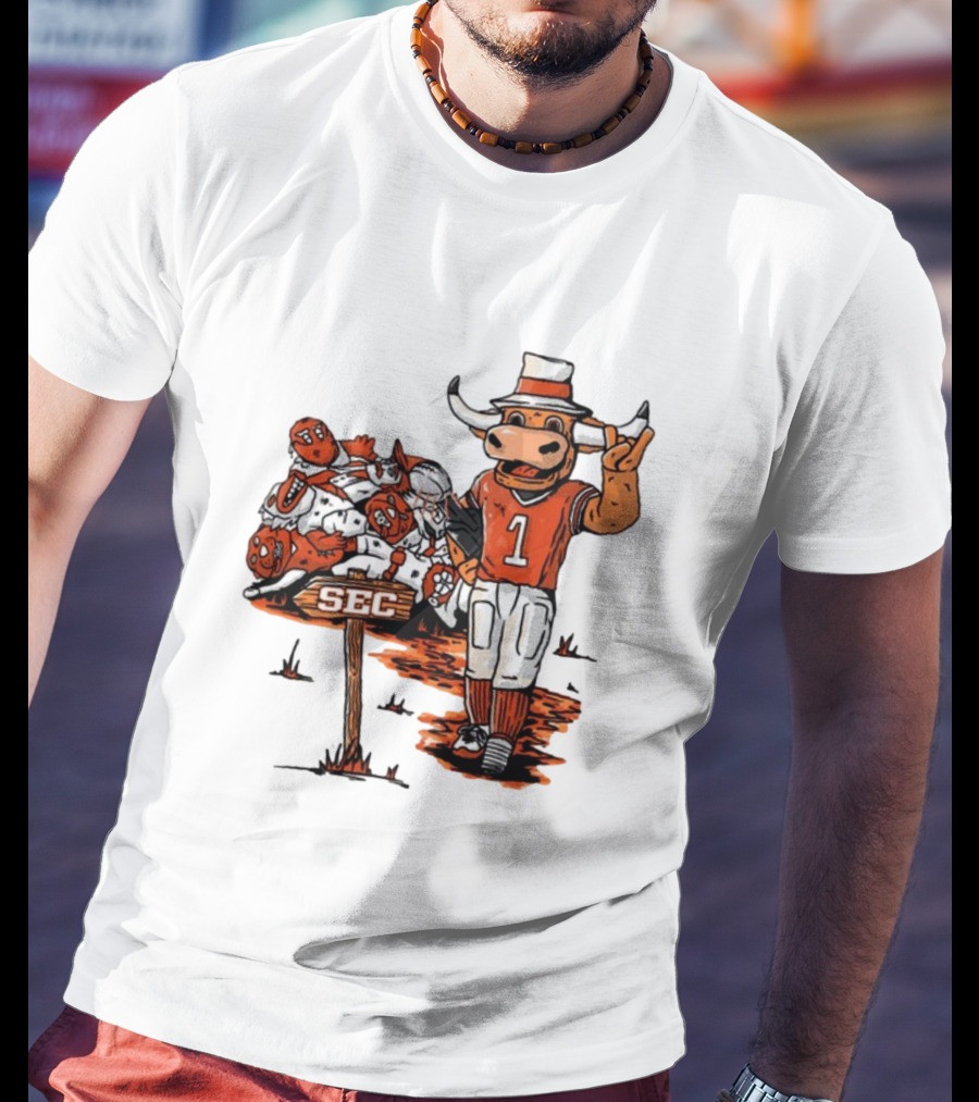 Longhorn Mascot SEC Conference Champs Drawing T-Shirt