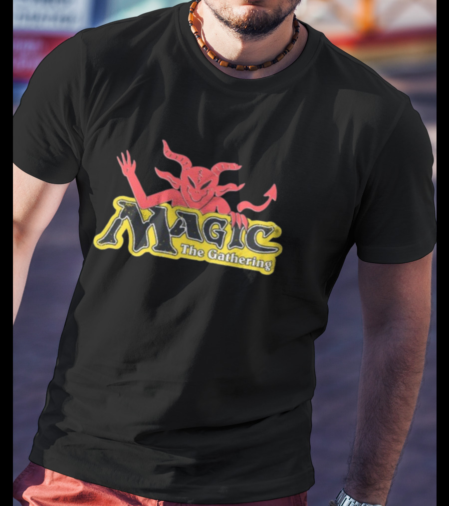 Wizard Of Barge Magic The Gathering Demon Logo Design New T-Shirt