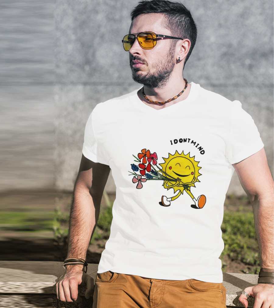 Idontmind Sunshine Carrying Colorful Flowers T-Shirt
