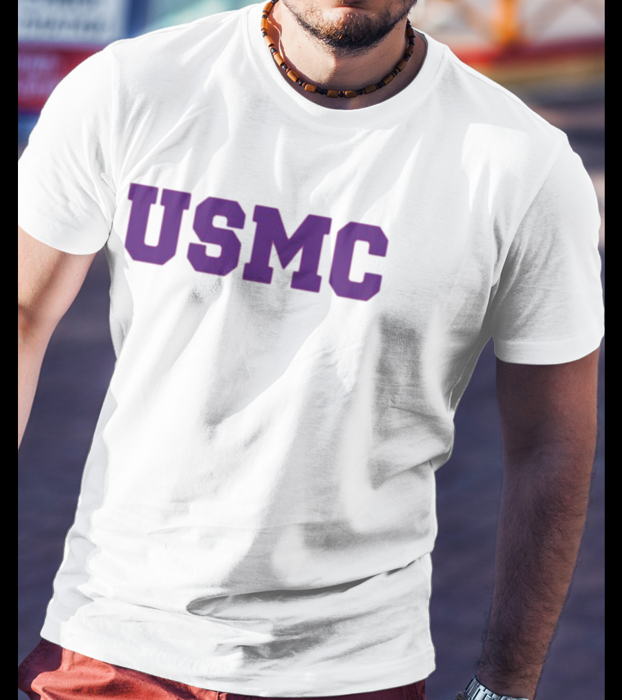 James Carville USMC Purple Bold Letters T-Shirt