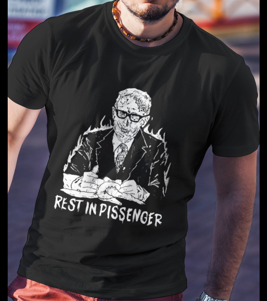 Punkwithacamera Rest In Pissenger Skeleton Suit Flames T-Shirt