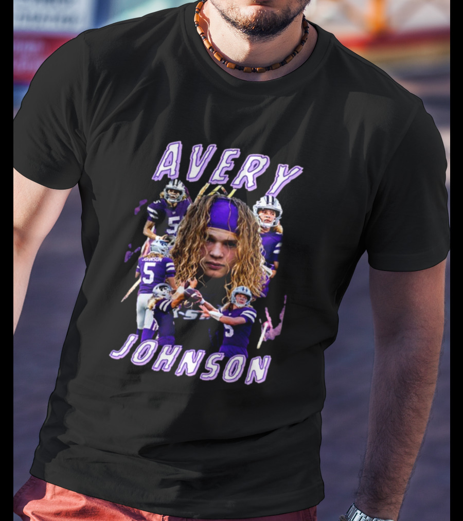 Avery Johnson Football Player Purple Jersey Action Images T-Shirt