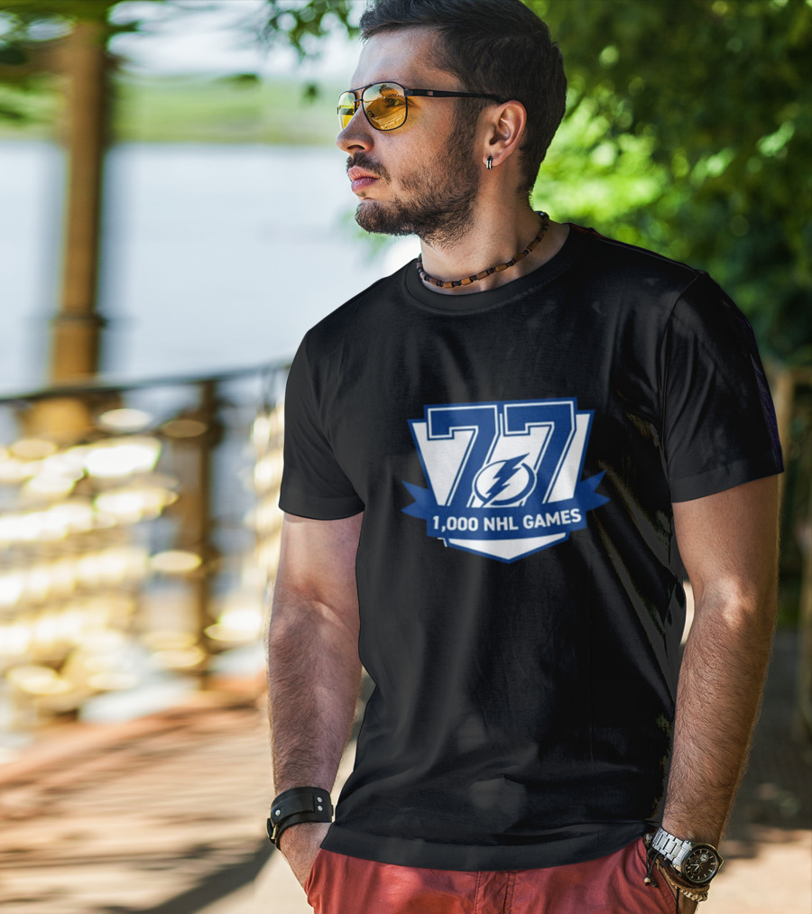Gabby Shirley Victor Hedman 77 1,000 NHL Games T-Shirt