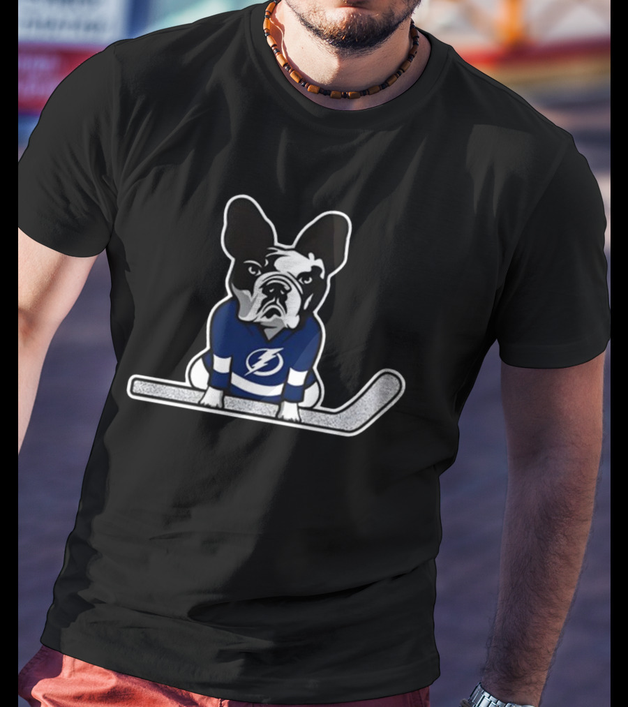 Tampa Bay Lightning Bulldog Hockey Silver Stick T-Shirt