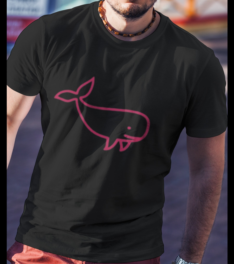 Awhalefact Big Whale Line Drawing T-Shirt
