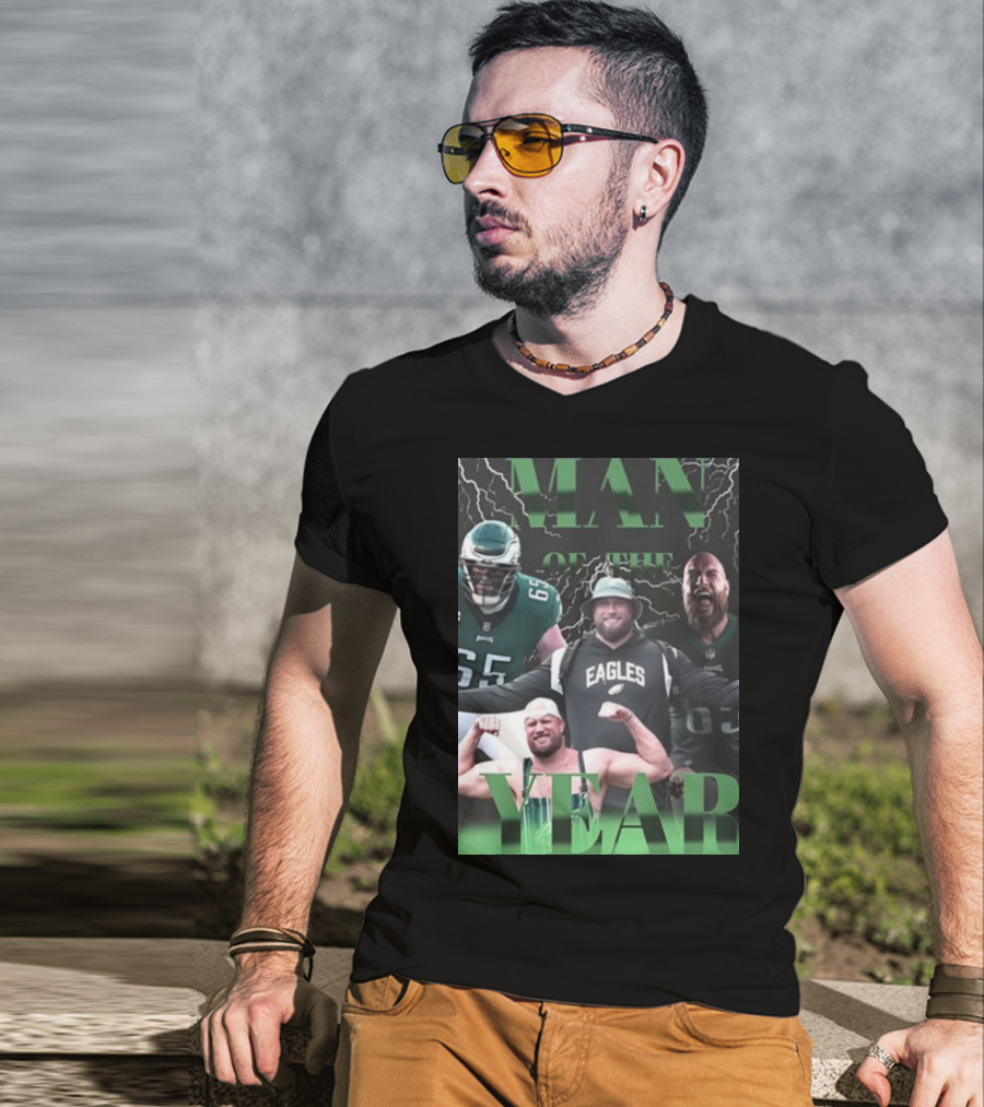 Man Of The Year Eagles Lane Johnson Player T-Shirt