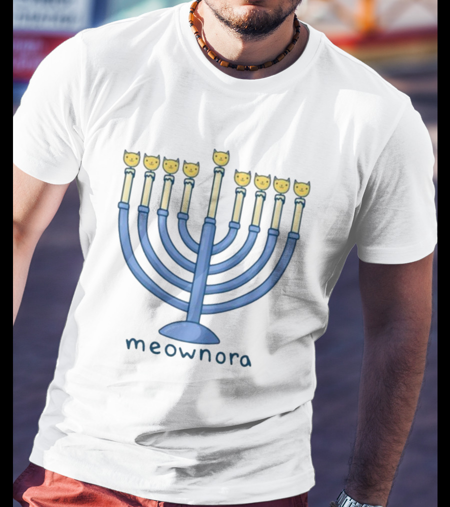 Meownora Cat Menorah Candleholder T-Shirt