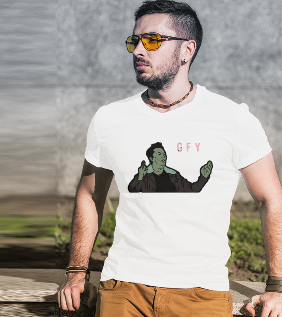 Elon Musk GFY Iconic Gesture Satirical Meme T-Shirt