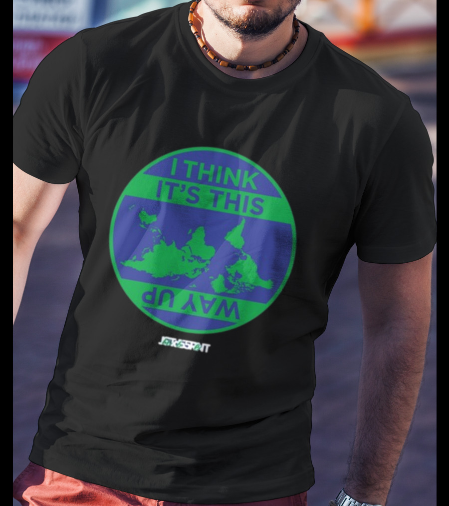 Jacksprat I Think It's This Way Up Green Blue Map T-Shirt