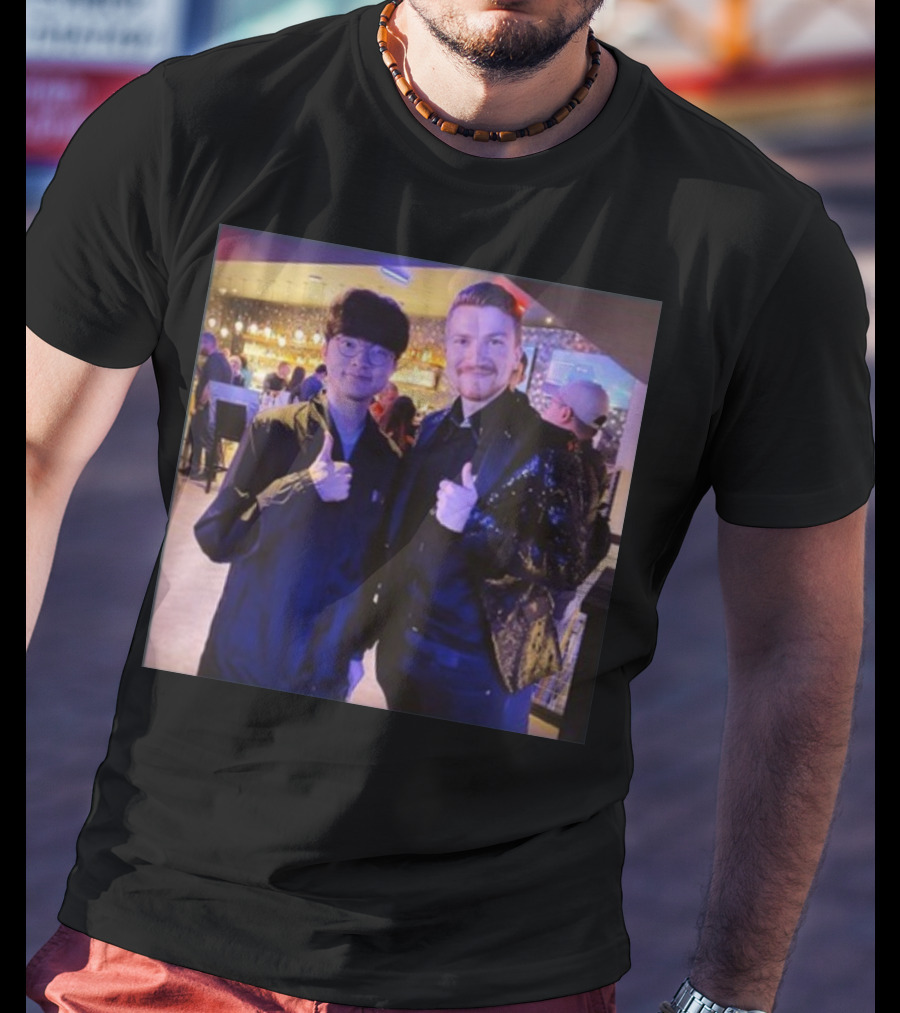 Fabian Mallant With Faker Thumbs Up Photo T-Shirt