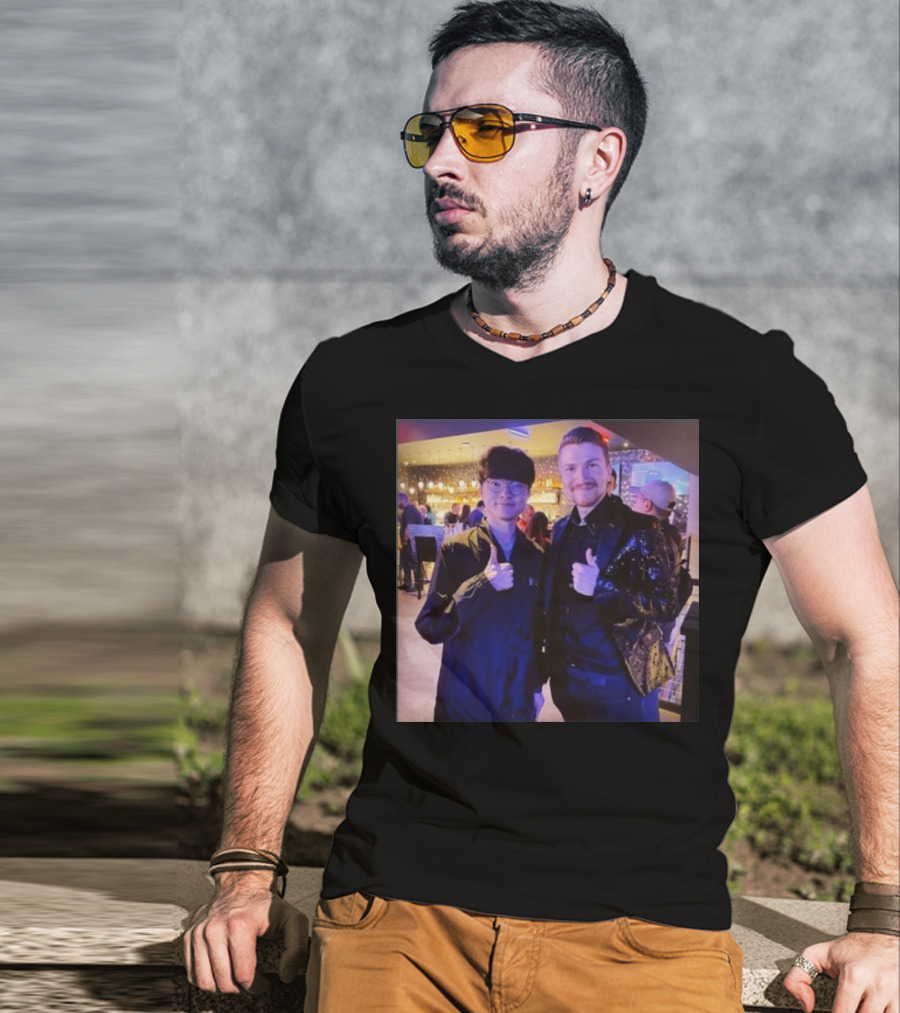 Fabian Mallant With Faker Thumbs Up Photo T-Shirt