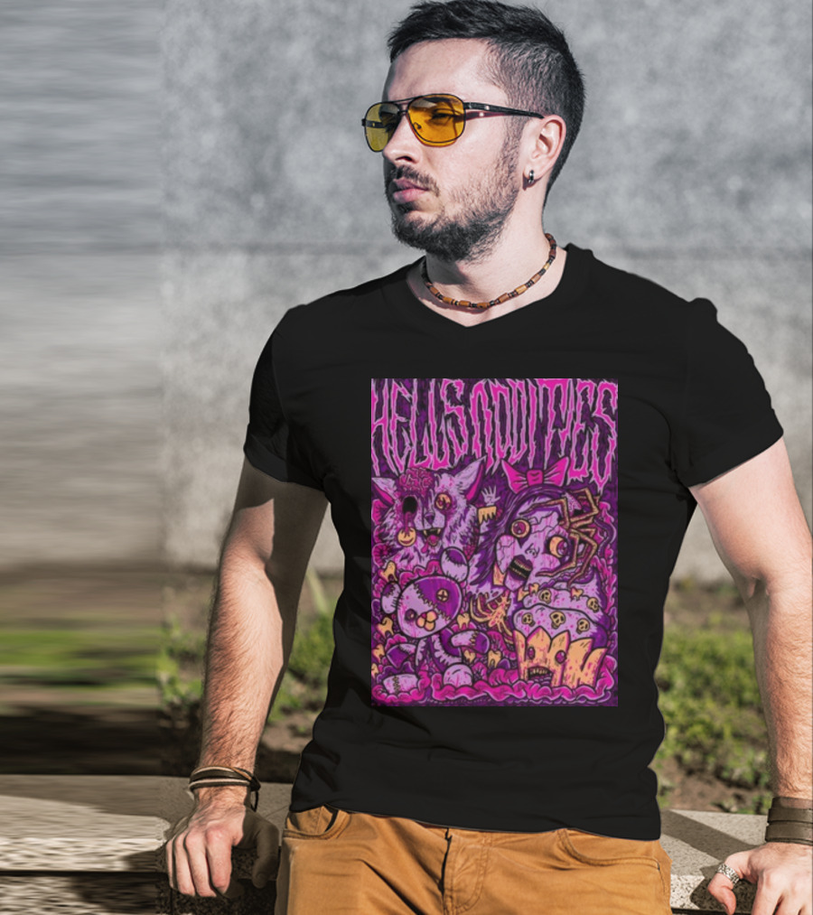 Hells Oddities Creepy Doll Zombie Cupcake Cat Monster Bits N' Pieces T-Shirt