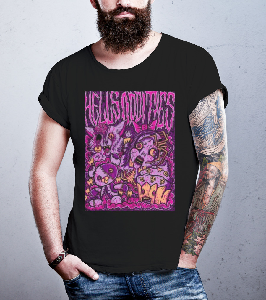 Hells Oddities Creepy Doll Zombie Cupcake Cat Monster Bits N' Pieces T-Shirt