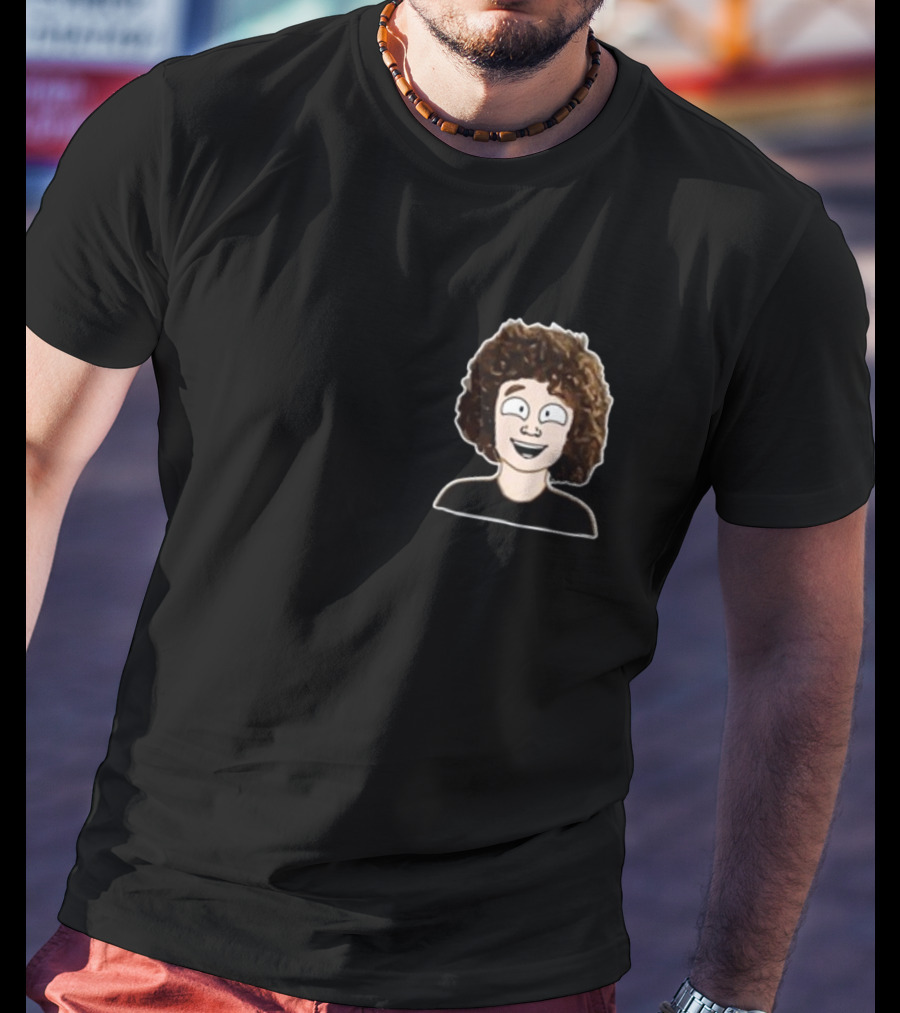 Nelson Neumann Cartoon Character With Curly Hair T-Shirt