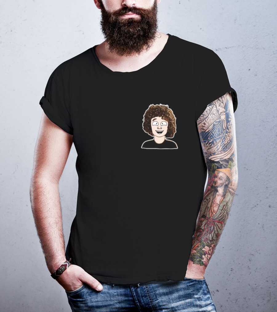 Nelson Neumann Cartoon Character With Curly Hair T-Shirt