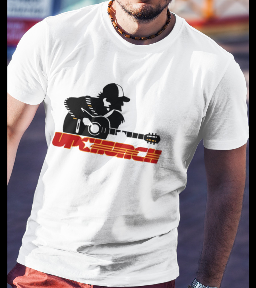 Upchurch Yellow Black Red Silhouette Guitar Player T-Shirt