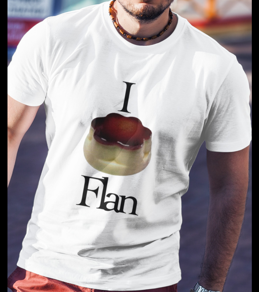 Cybermrcury I Love Flan Dessert Icon With Text Flan T-Shirt
