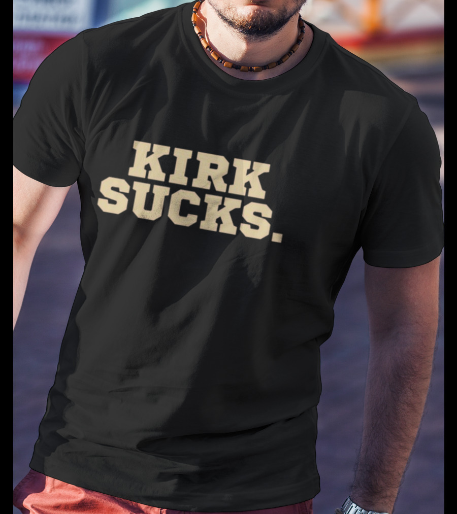 Kirk Sucks Bold Block Letter T-Shirt
