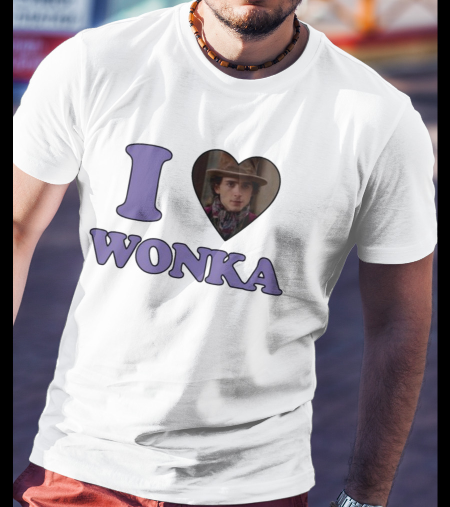 Mustardyardpress I Heart Wonka Hat And Scarf Character Image T-Shirt
