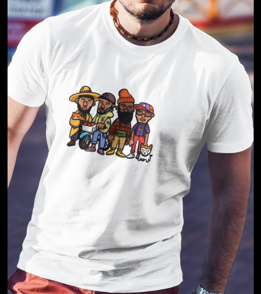 Lolwtferic Hipster Outfit Cartoon Crew With Dog T-Shirt