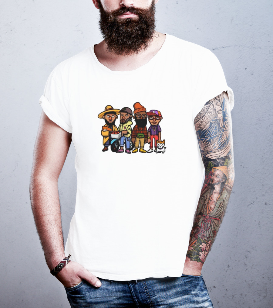 Lolwtferic Hipster Outfit Cartoon Crew With Dog T-Shirt