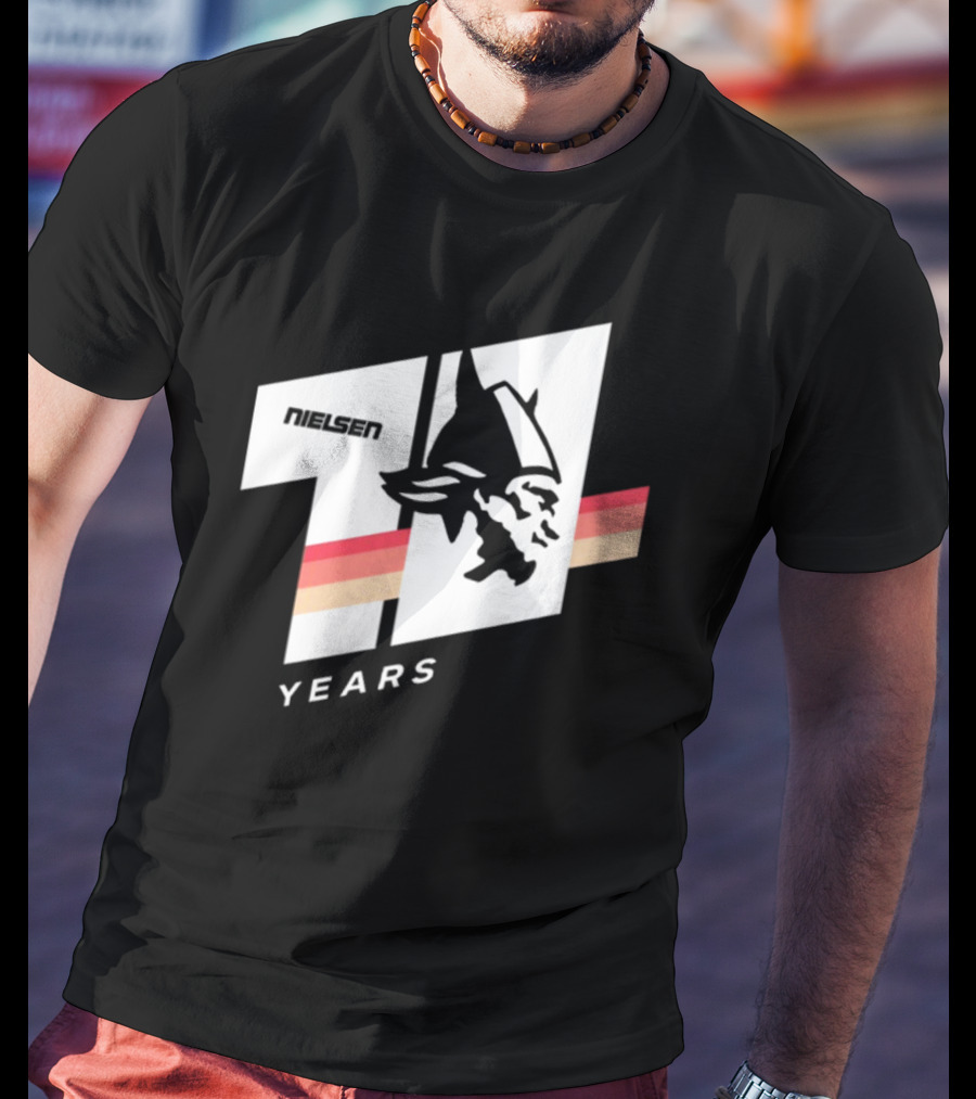Nielsen Racing Viking Logo 71 Years Retro Stripes T-Shirt
