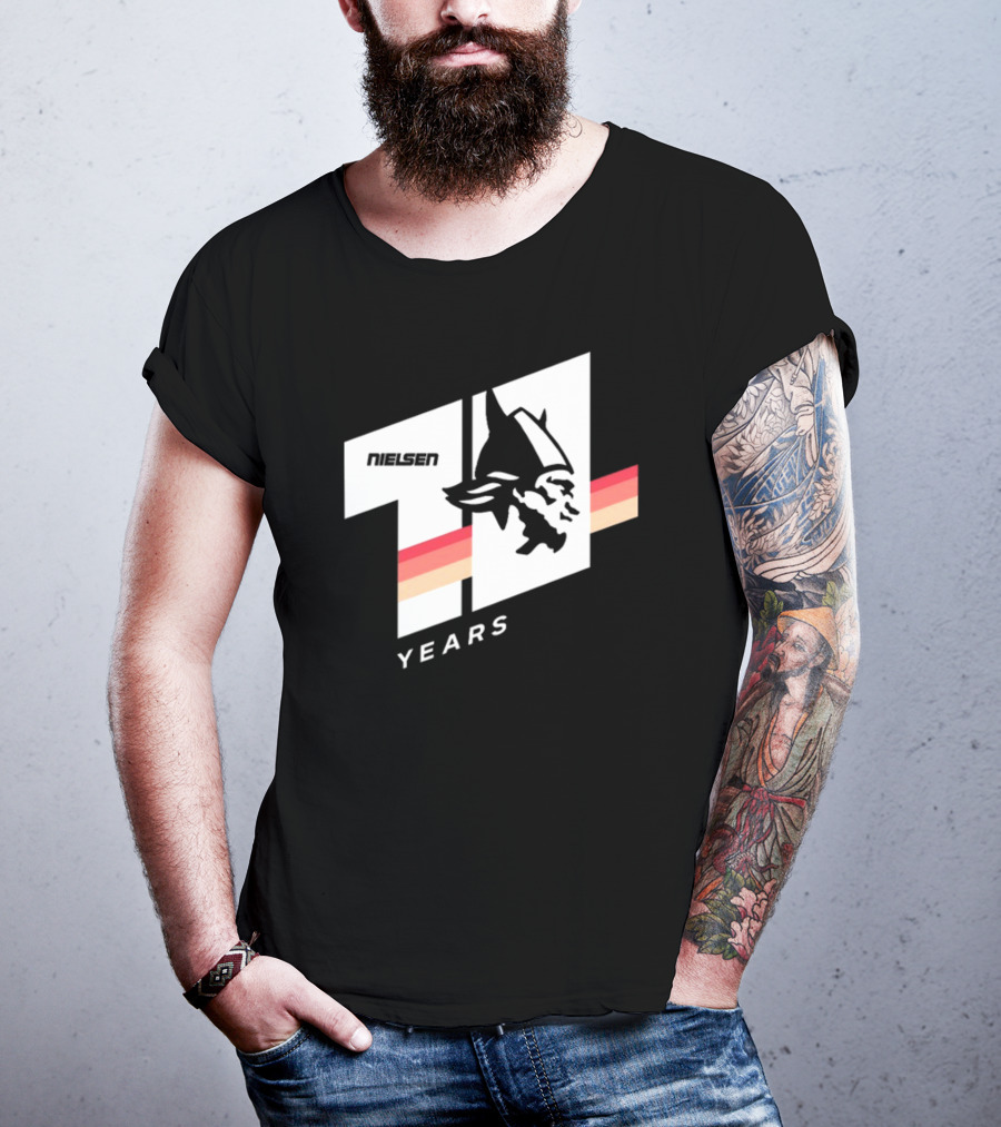 Nielsen Racing Viking Logo 71 Years Retro Stripes T-Shirt