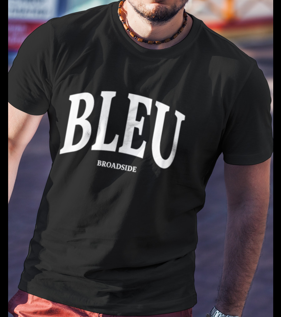 BLEU BROADSIDE Classic White Lettering T-Shirt
