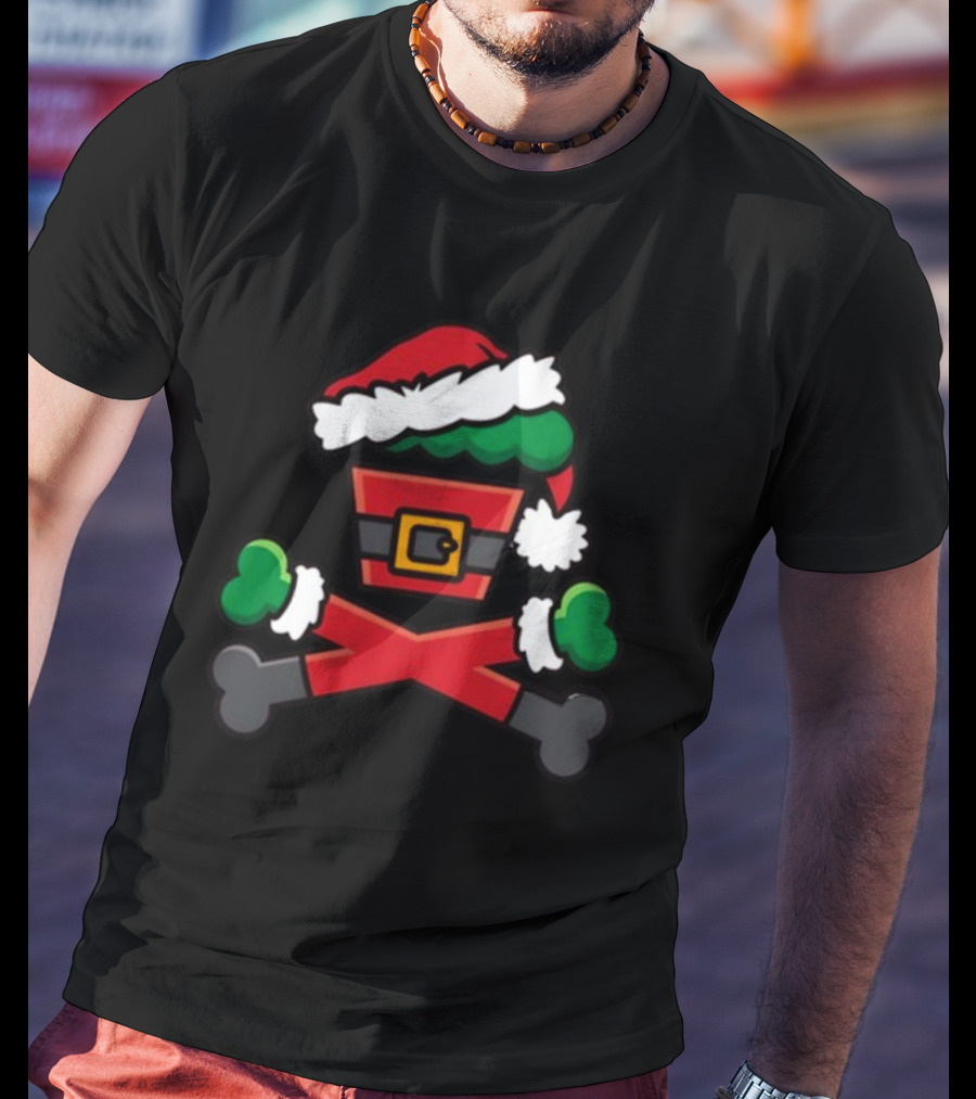 Jc Vault Grouchy Crossbones Santa Hat T-Shirt