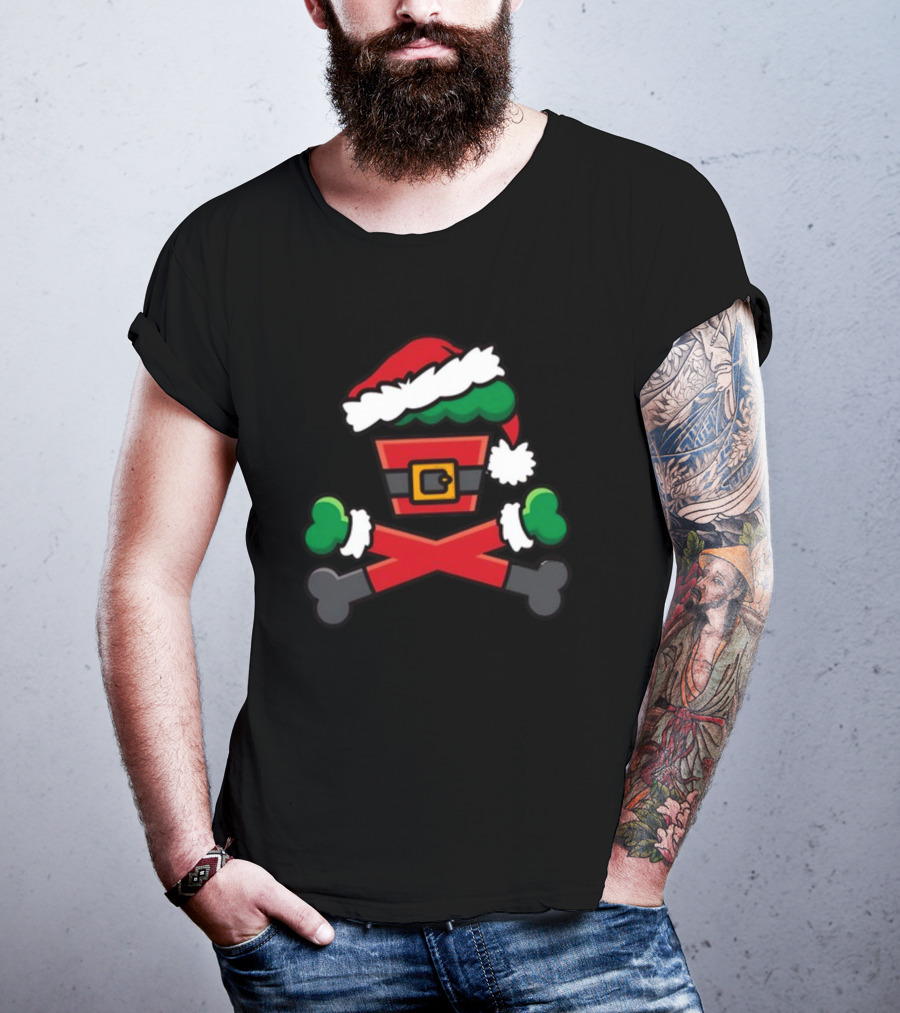 Jc Vault Grouchy Crossbones Santa Hat T-Shirt