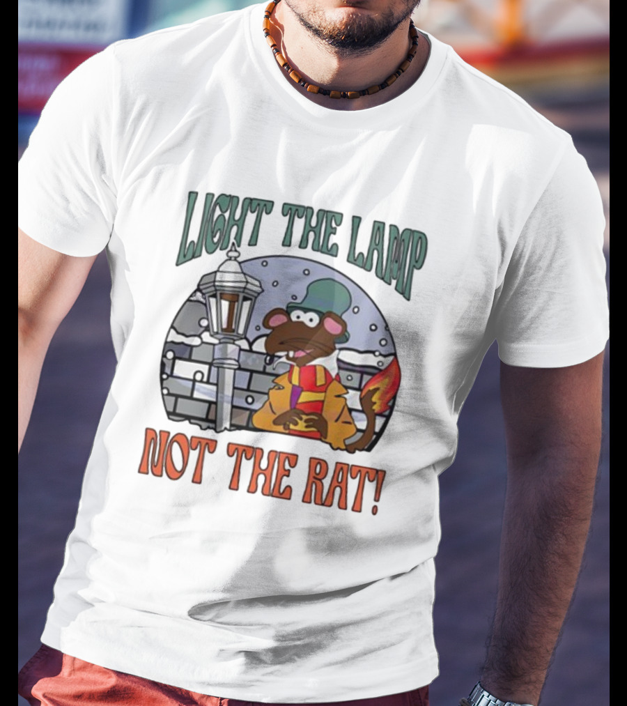 Light The Lamp Not The Rat Christmas Mouse Winter Scene T-Shirt
