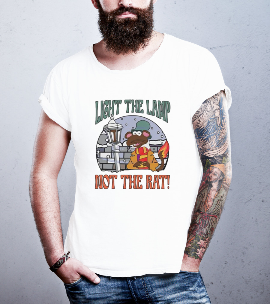 Light The Lamp Not The Rat Christmas Mouse Winter Scene T-Shirt
