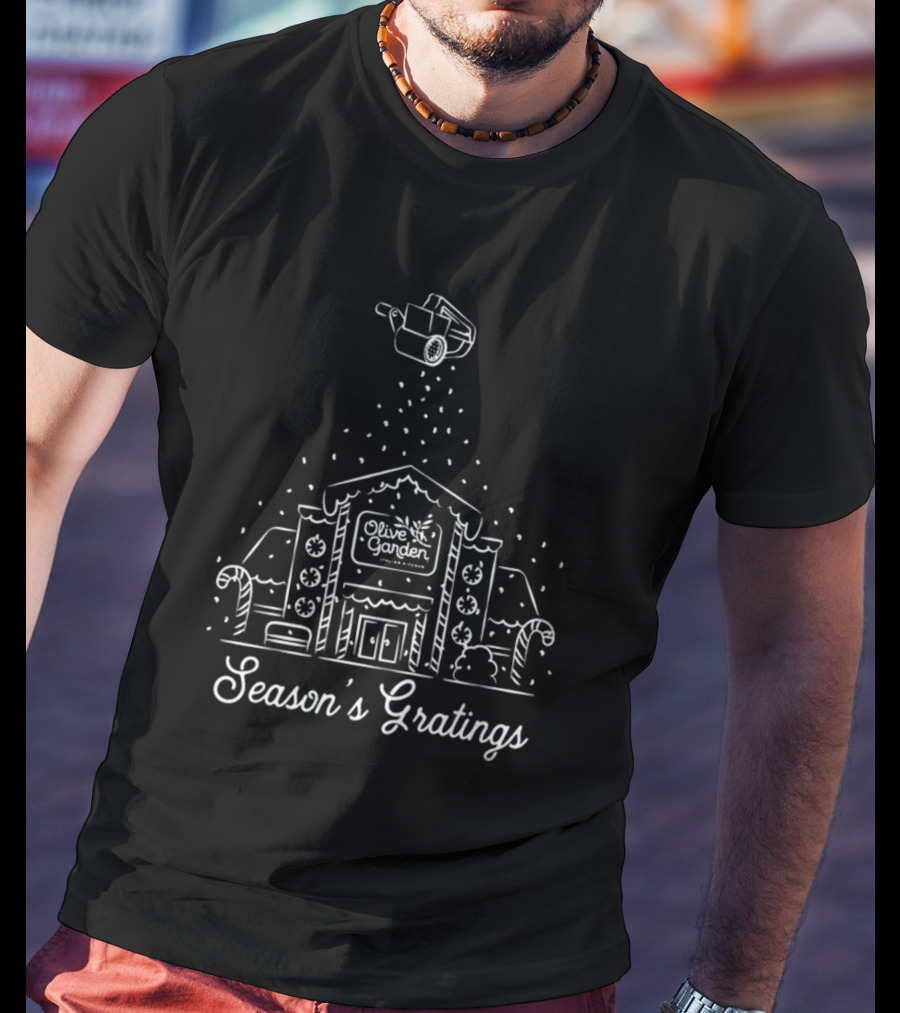 Season's Gratings Olive Garden Christmas Crewneck T-Shirt