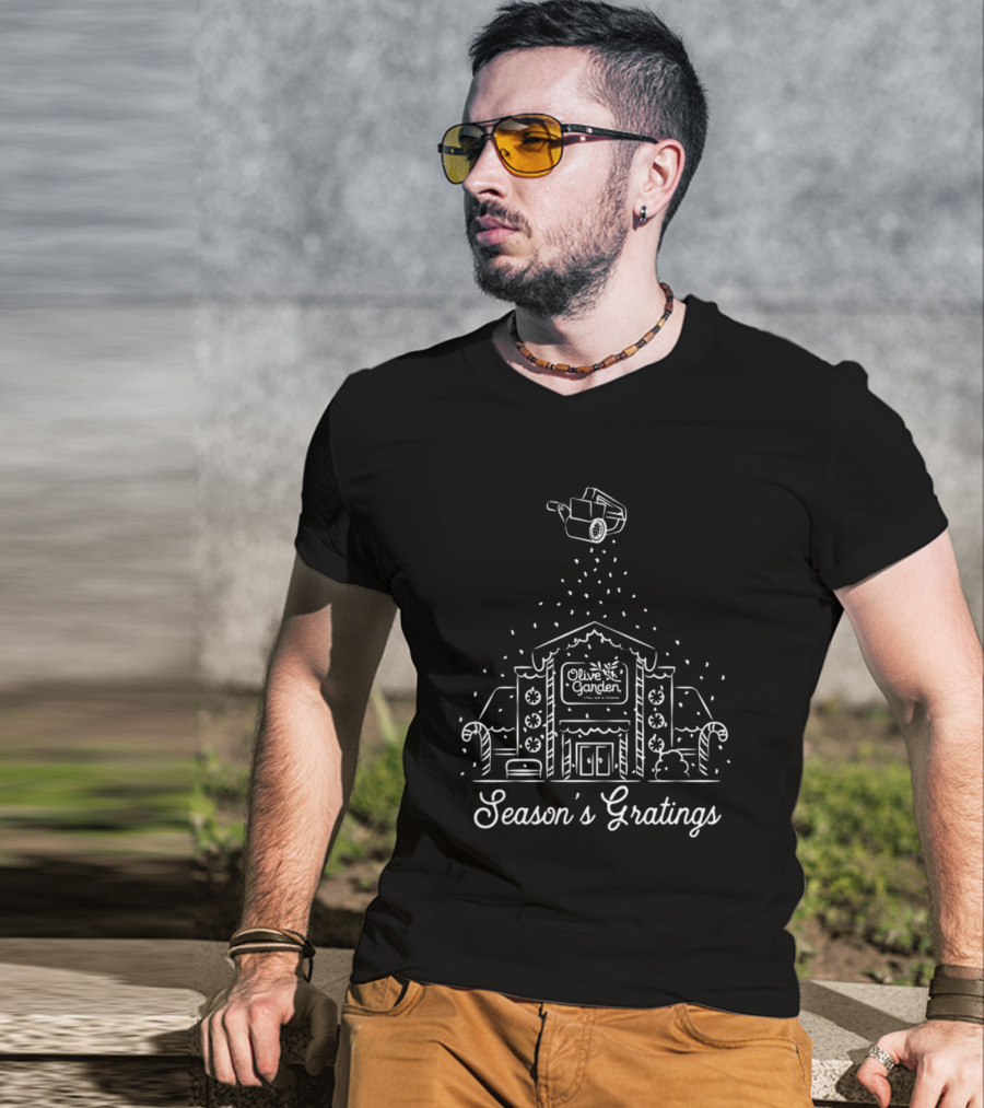 Season's Gratings Olive Garden Christmas Crewneck T-Shirt
