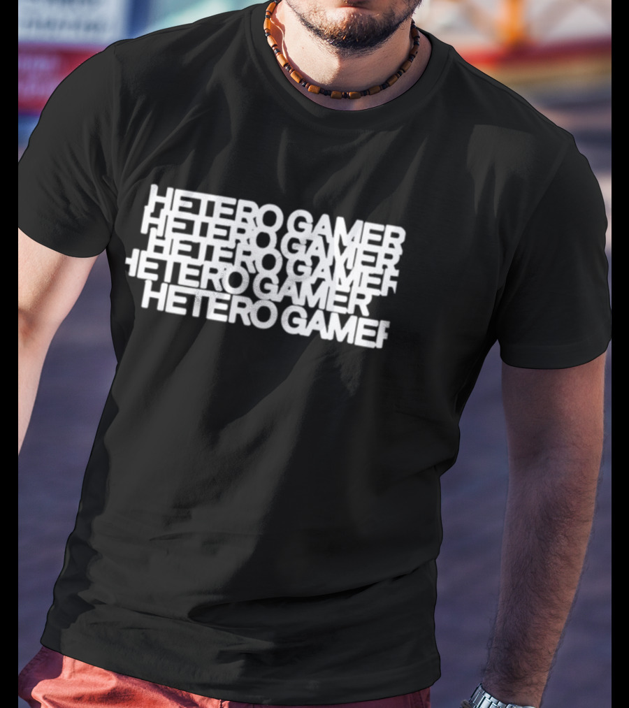 Karl Max Hetero Gamer Stack Text T-Shirt