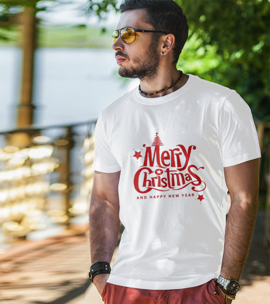 Merry Christmas And Happy New Year Tree Star T-Shirt