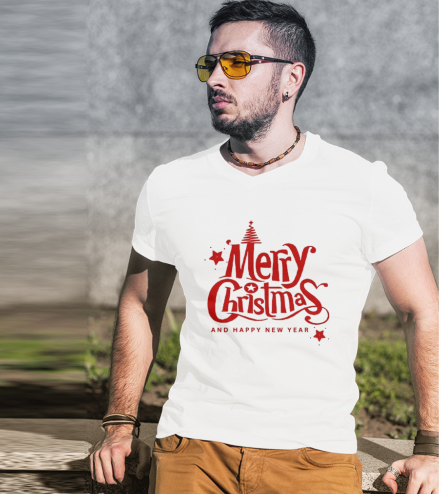 Merry Christmas And Happy New Year Tree Star T-Shirt