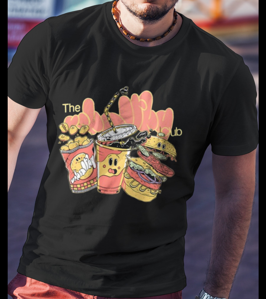 The Unhealthy Club Fast Food Cartoon Characters T-Shirt
