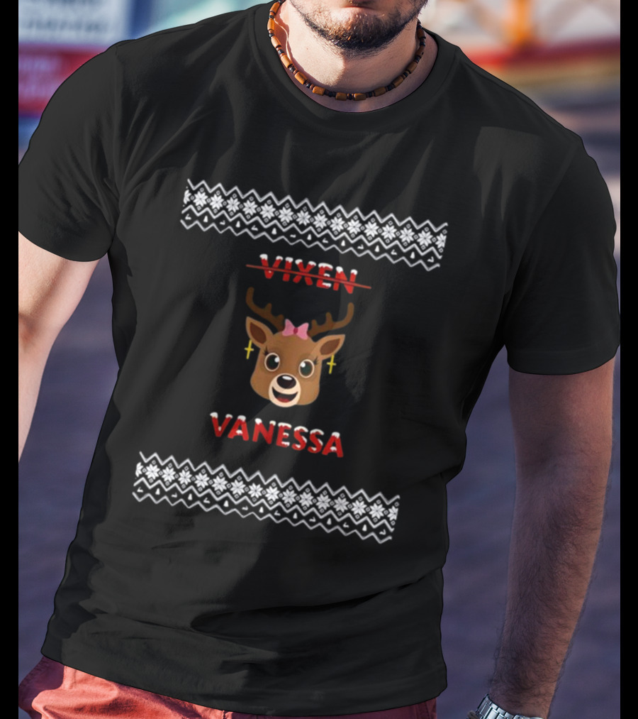 Mrs Claus Vanessa Reindeer Christmas T-Shirt