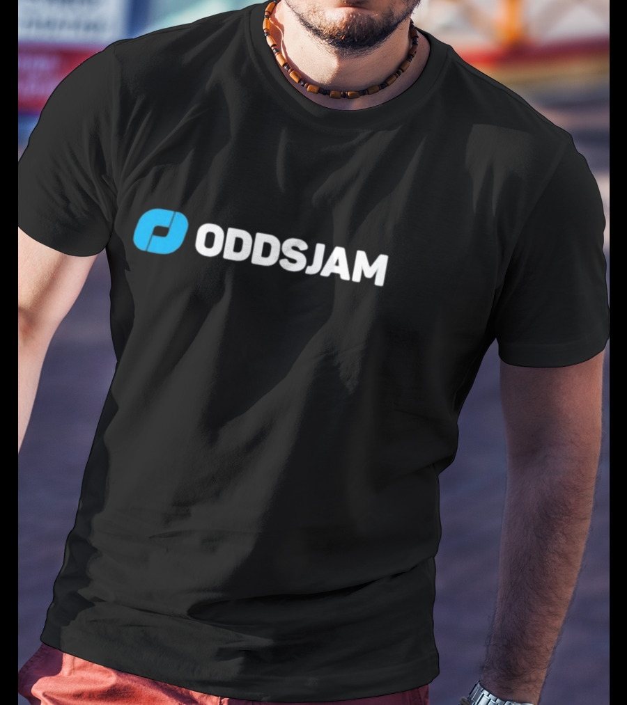 Oddsjam Blue And White Brand Emblem T-Shirt