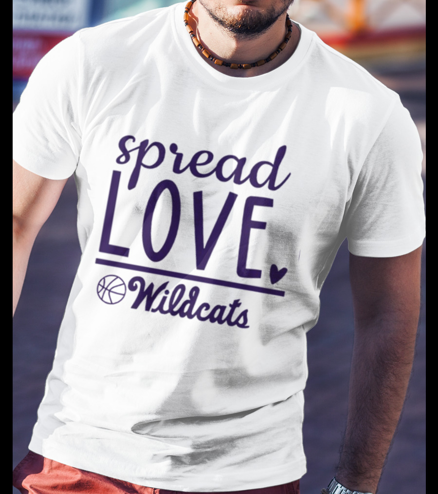 Spread Love Wildcats Basketball Heart T-Shirt