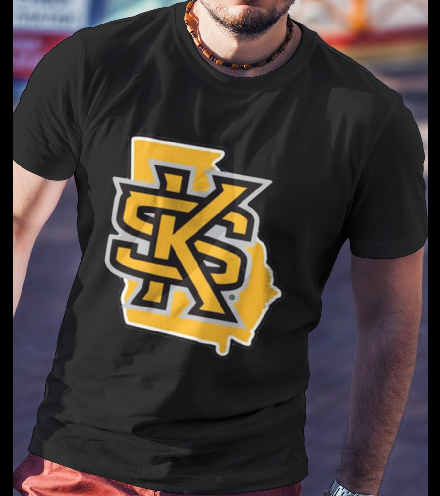 Kennesawfifty1 KS Letter Overlay On Georgia Shape T-Shirt
