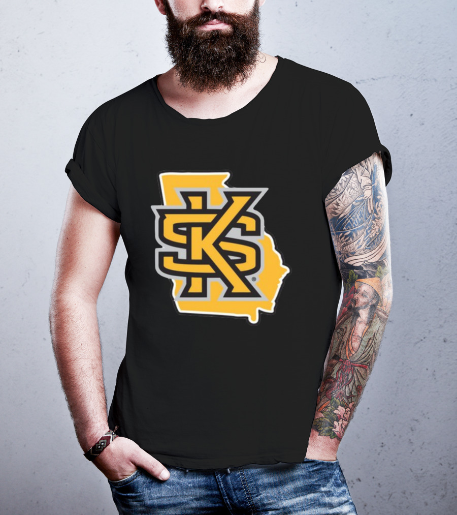 Kennesawfifty1 KS Letter Overlay On Georgia Shape T-Shirt