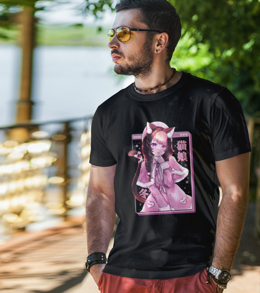 Uwumarket Strawberry Innocent Winter Nekomata Anime Aesthetic T-Shirt