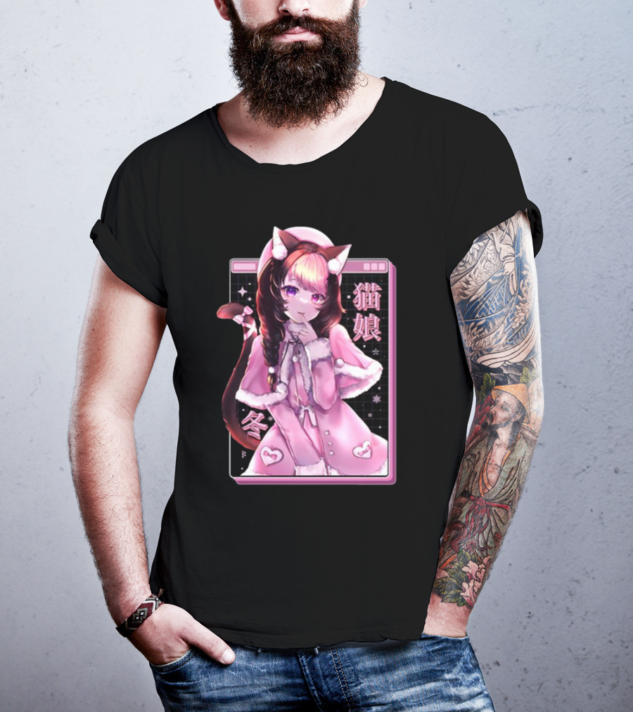 Uwumarket Strawberry Innocent Winter Nekomata Anime Aesthetic T-Shirt