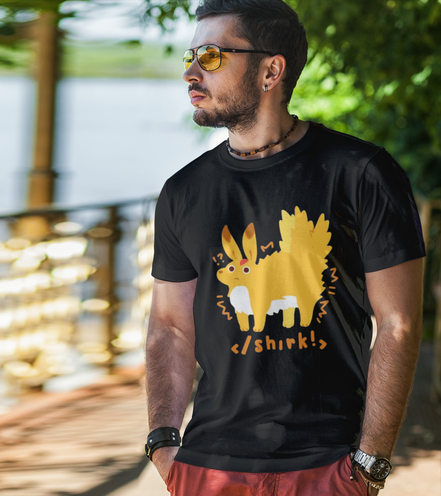 Fenrishion Pokemon Shirk Fluffy Jolteon Parody Quirky T-Shirt