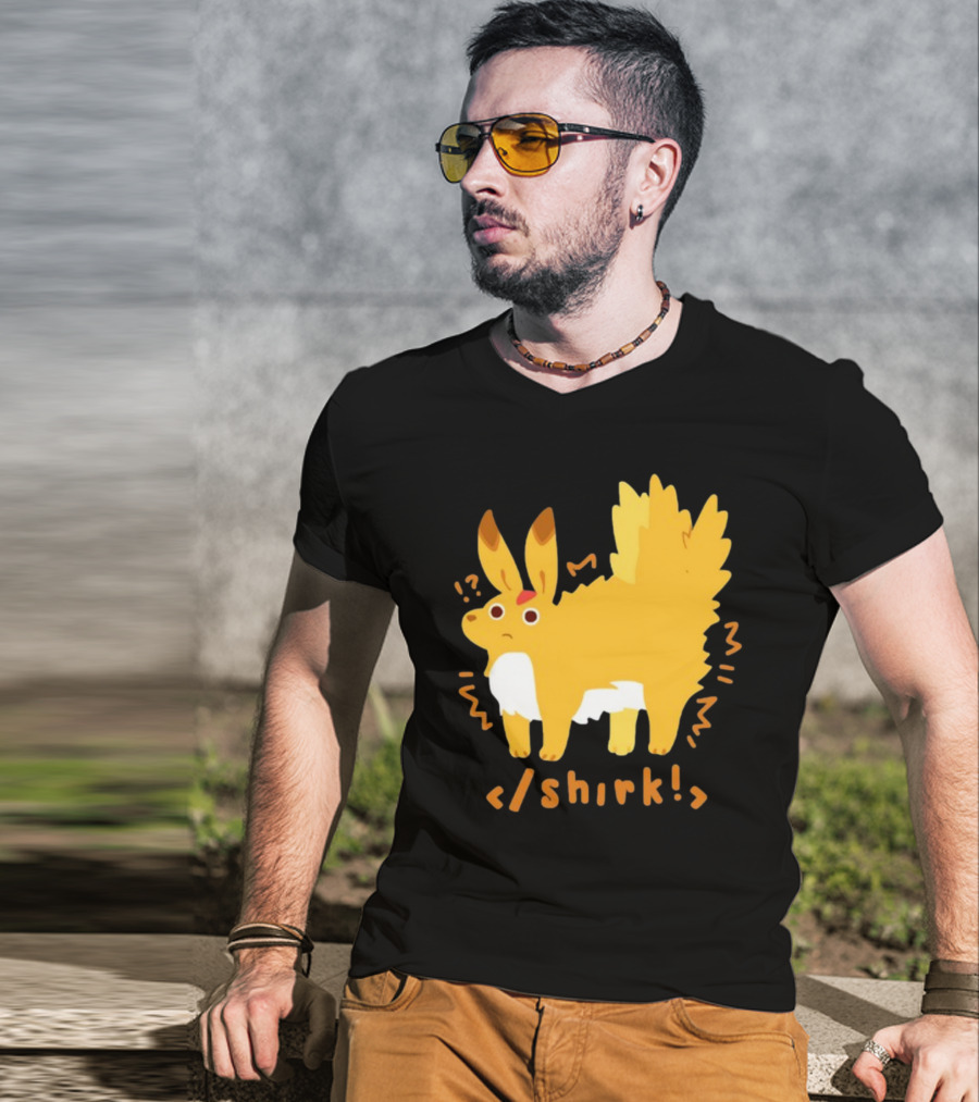 Fenrishion Pokemon Shirk Fluffy Jolteon Parody Quirky T-Shirt