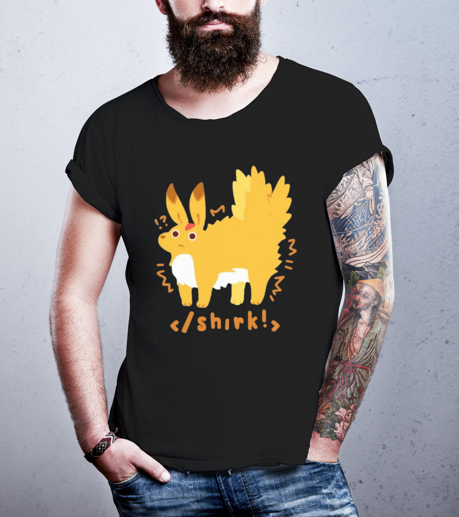 Fenrishion Pokemon Shirk Fluffy Jolteon Parody Quirky T-Shirt